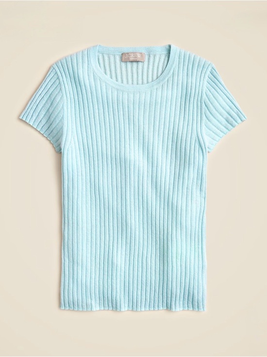 J. Crew Tops - NWT J. CREW Women’s New ribbed featherweight 100% cashmere T-shirt Fresh Air S